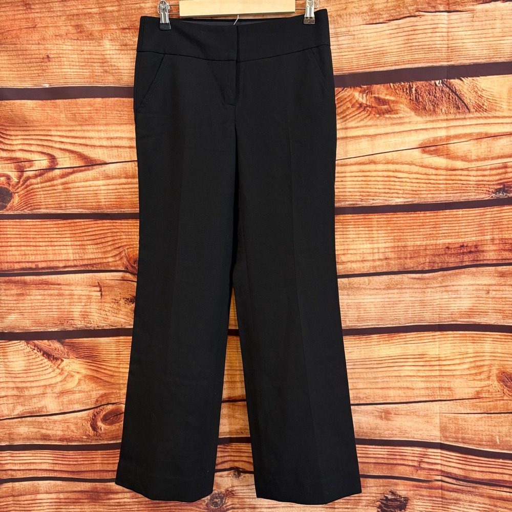 J.Crew Womens Fully Lined 100% Wool Black Dress Pants W/Pockets Size 2